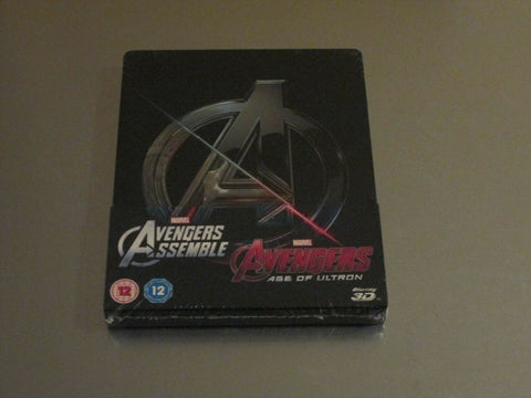 Marvel Avengers Assemble & Age of Ultron 3D Blu-Ray Steel book RARE OOP